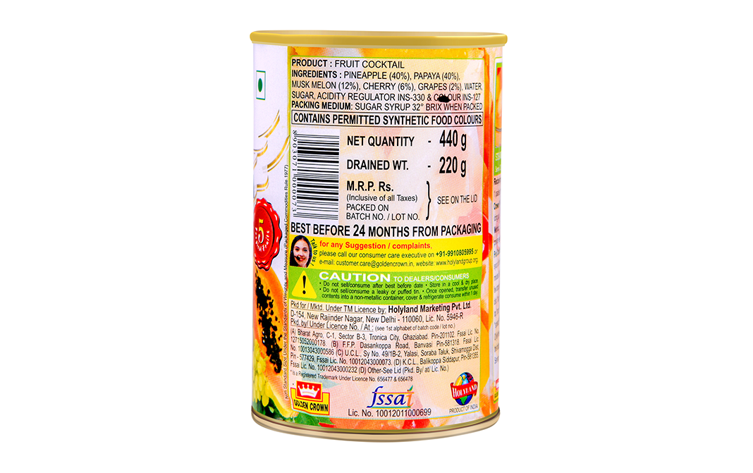 Golden Crown Fruit Cocktail    Tin  440 grams